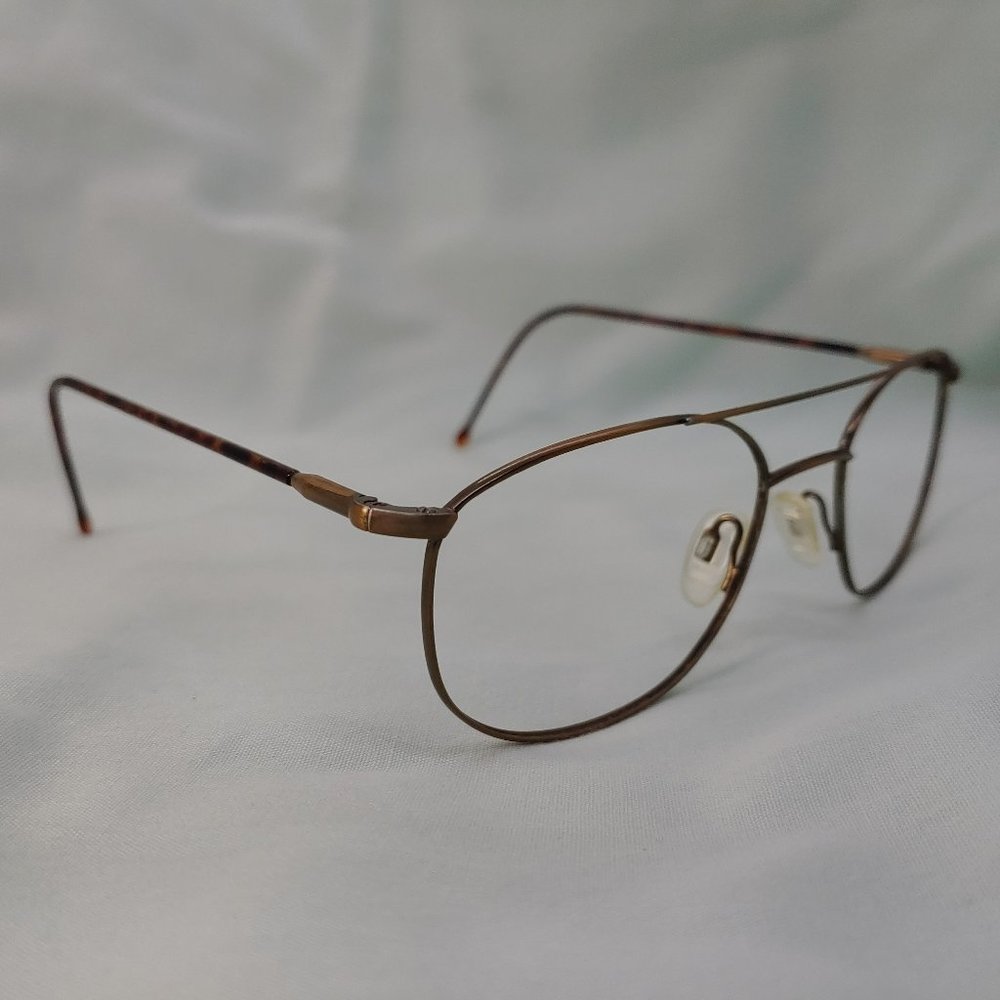 Sebastiano Eyeglass Frames Seb-F8302 Metal Full Rims Brown Bronze Tortoise